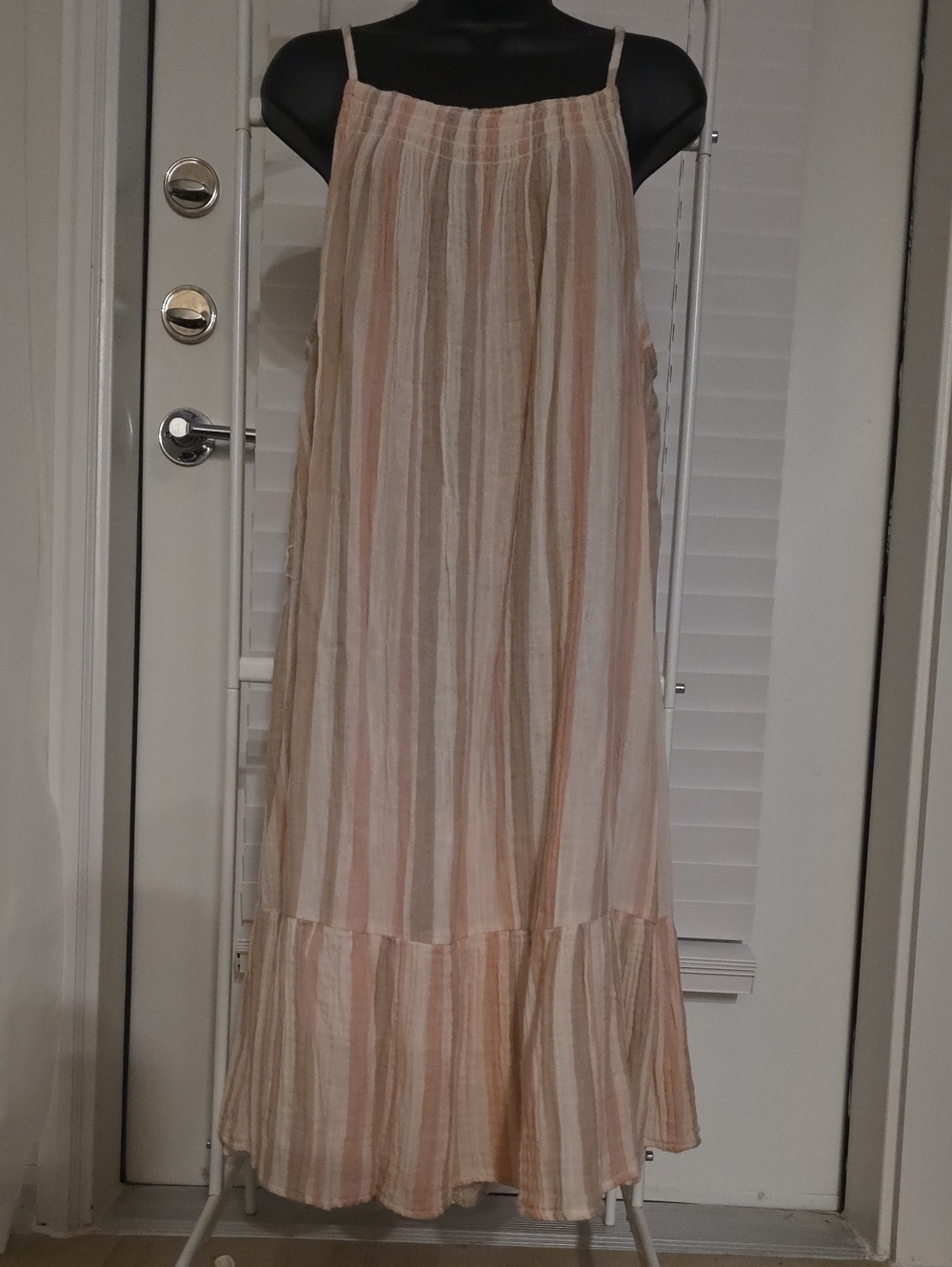 Beachlunchlounge Striped Maxi Dress XXL Pastel Boho Tiered